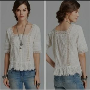 Free People Sweet Jane White Lace Top